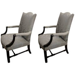 20th Century Pair of Chippendale Armchairs