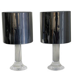 1970s Pair of Vintage Lucite Table Lamps