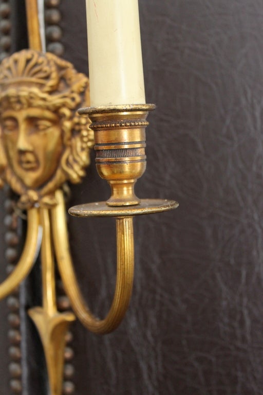 Pair of Gilt Bronze Sconces In Good Condition In Nice, Cote d' Azur