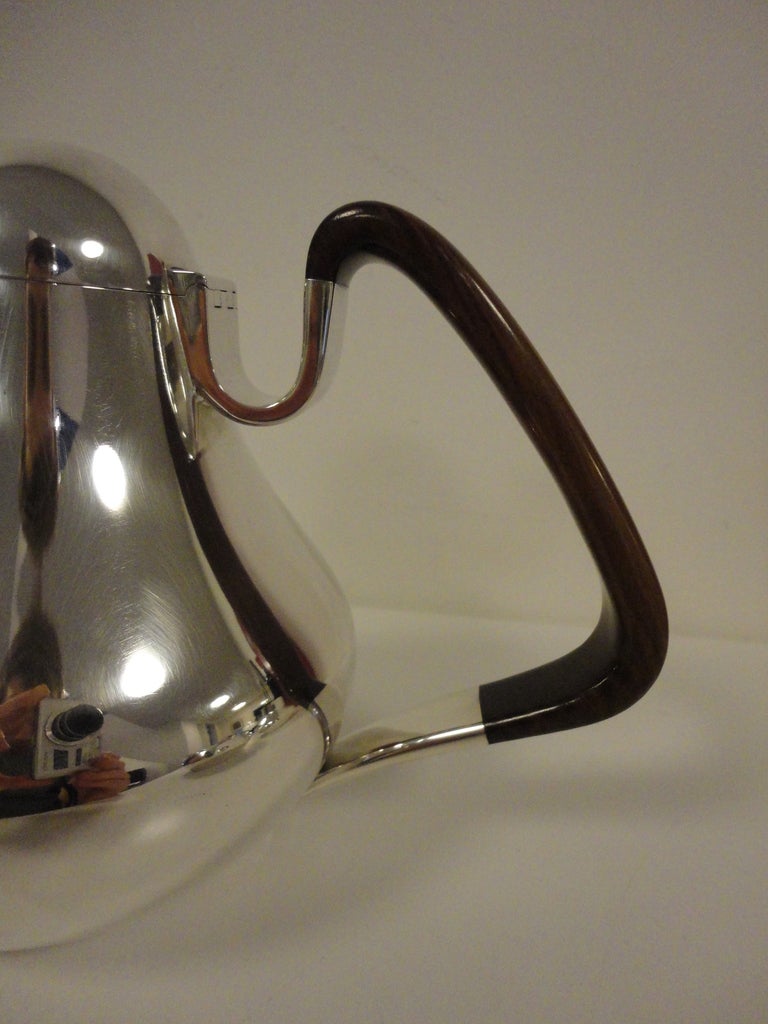 Sterling Silver Modern Georg Jensen Henning Koppel 4 Piece Tea Service