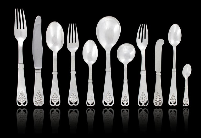 Extremely Rare Georg Jensen 19 Silverware Set