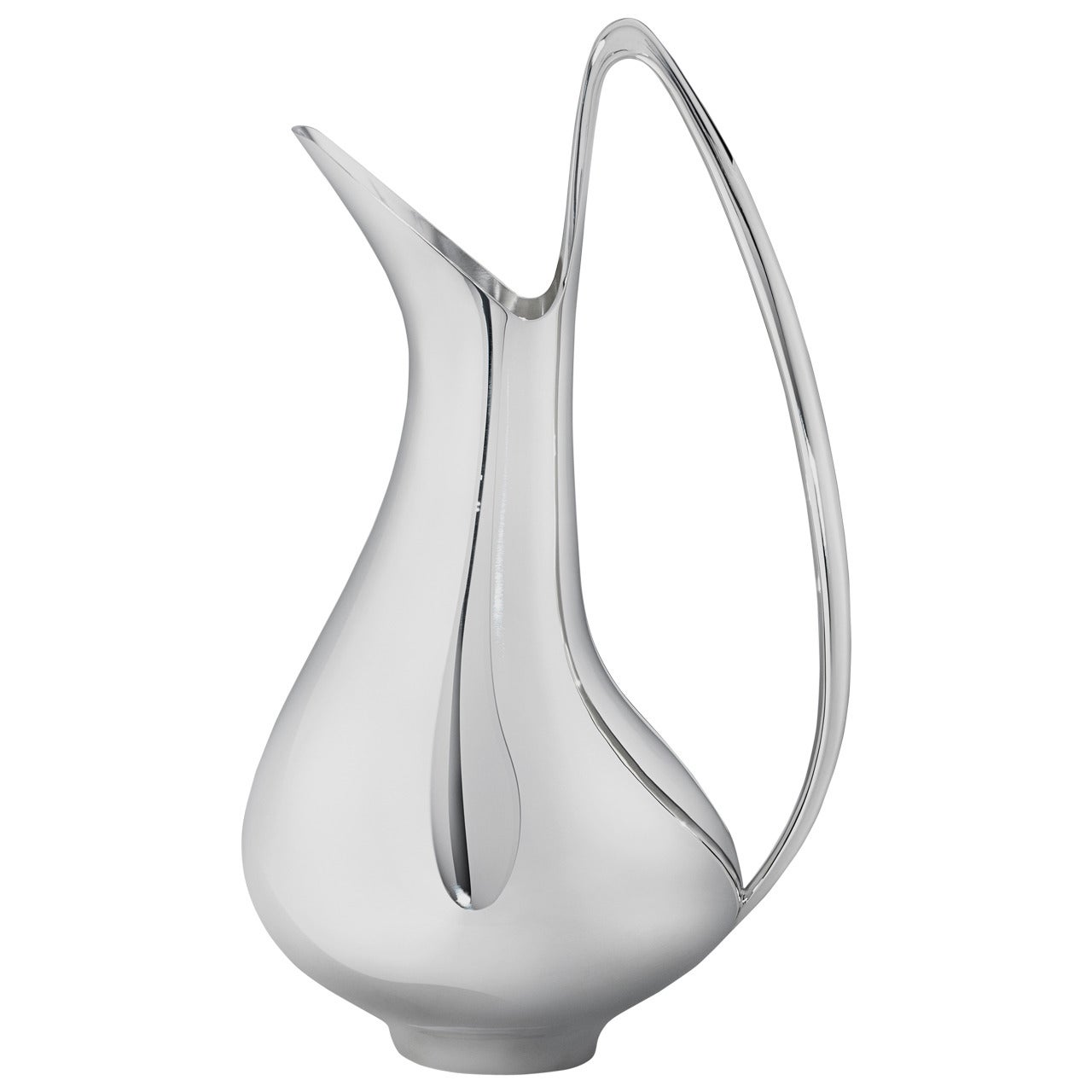 Large Georg Jensen Sterling Silver Swan Pitcher For Sale