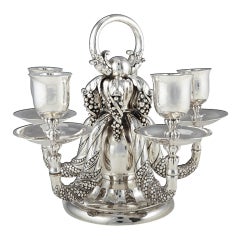 A Vintage Georg Jensen Silver Five Armed Candelabra 383a