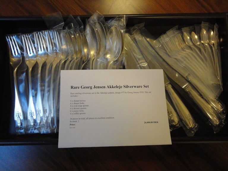 Rare Georg Jensen Akkeleje Silverware Set