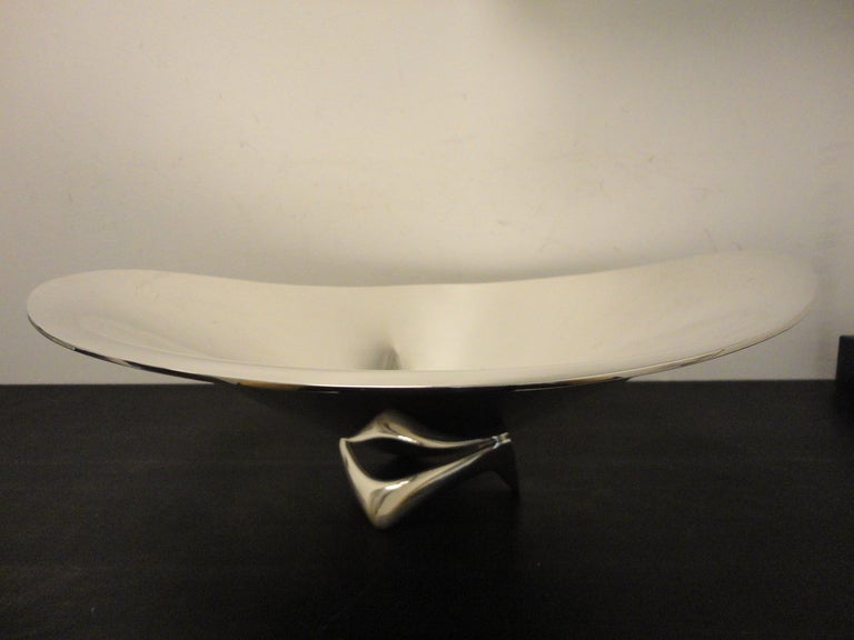 Modern sterling silver centerpiece bowl, design #980A from 1948 by Henning Koppel.
The bowl is 6