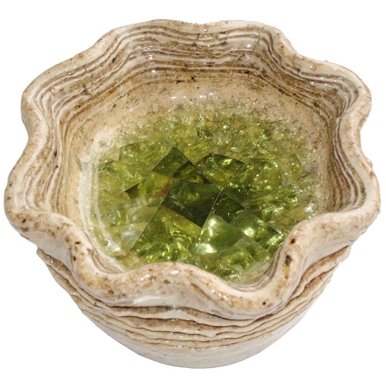 Waylande Gregory Fused Glass Ceramic Sculpture For Sale at 1stdibs