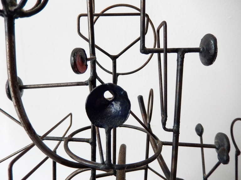 Steel Stylized Machine Sculpture by Joseph Burlini, 1970