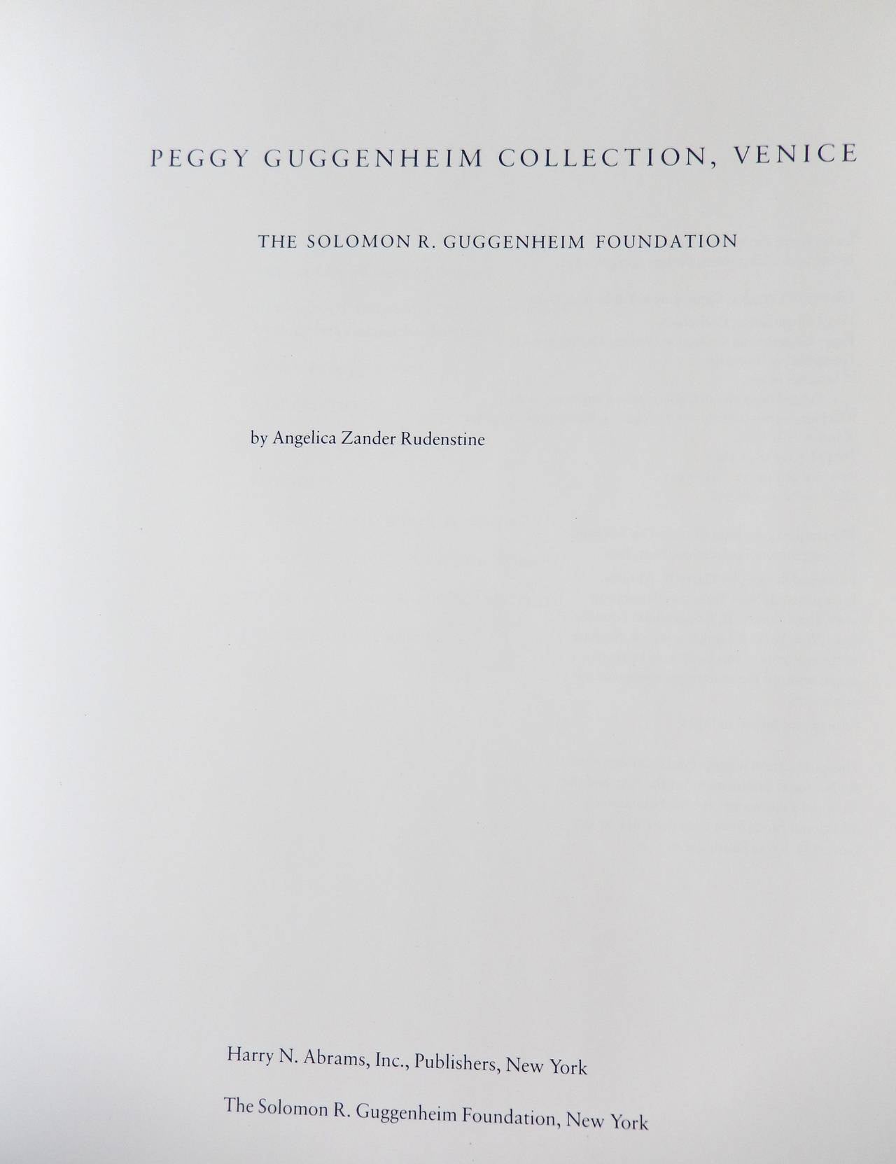 Late 20th Century 1985 Catalog Peggy Guggenheim Collection, Venice