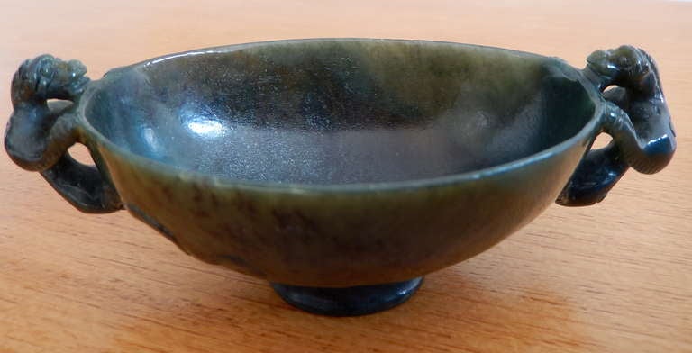 Antique Chinese Carved Jade Brush Washer/Bowl 3