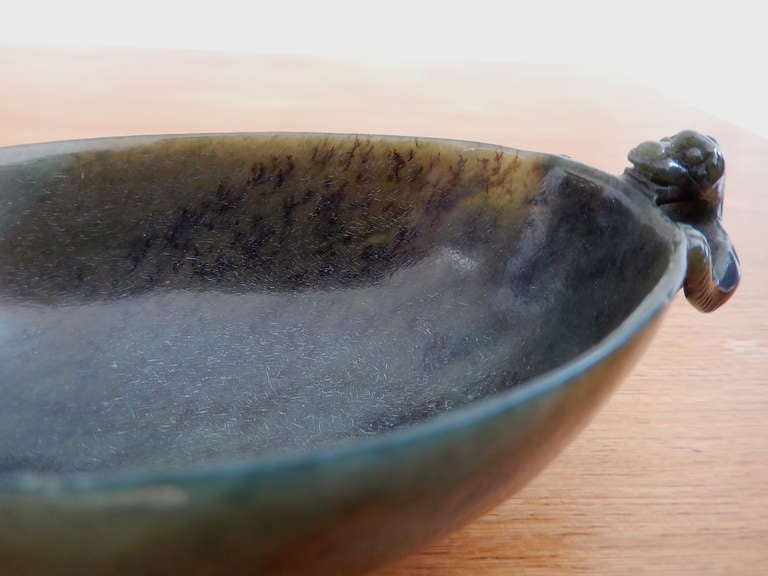 Antique Chinese Carved Jade Brush Washer/Bowl 4