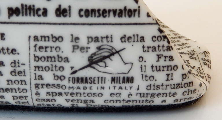 Fornasetti Ceramic Newsprint Cardholder 1