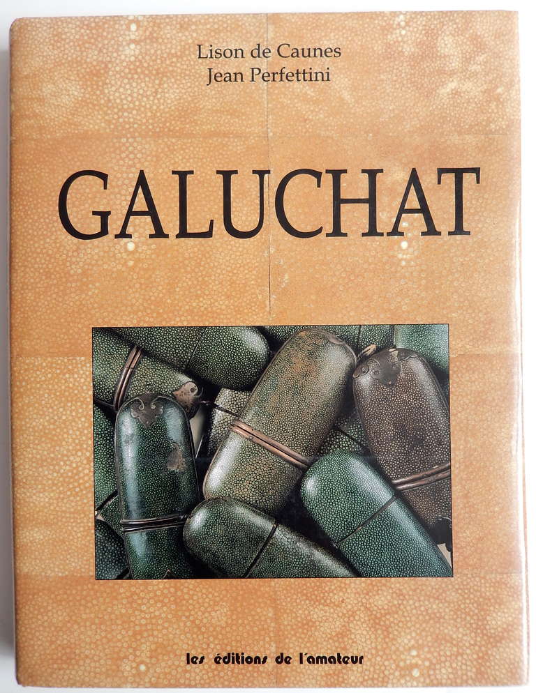 An informative reference book on galuchat, the French term for a type of rawhide, also known as shagreen or shark skin. It's granular surface gives it an exotic, luxurious quality and it was a favorite material of Art Deco designers. This book