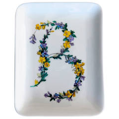 Vintage Fornasetti Ceramic Dish with Letter "B"