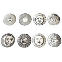 Rare Set of Sun and Moon Coasters by Fornasetti, 1960s