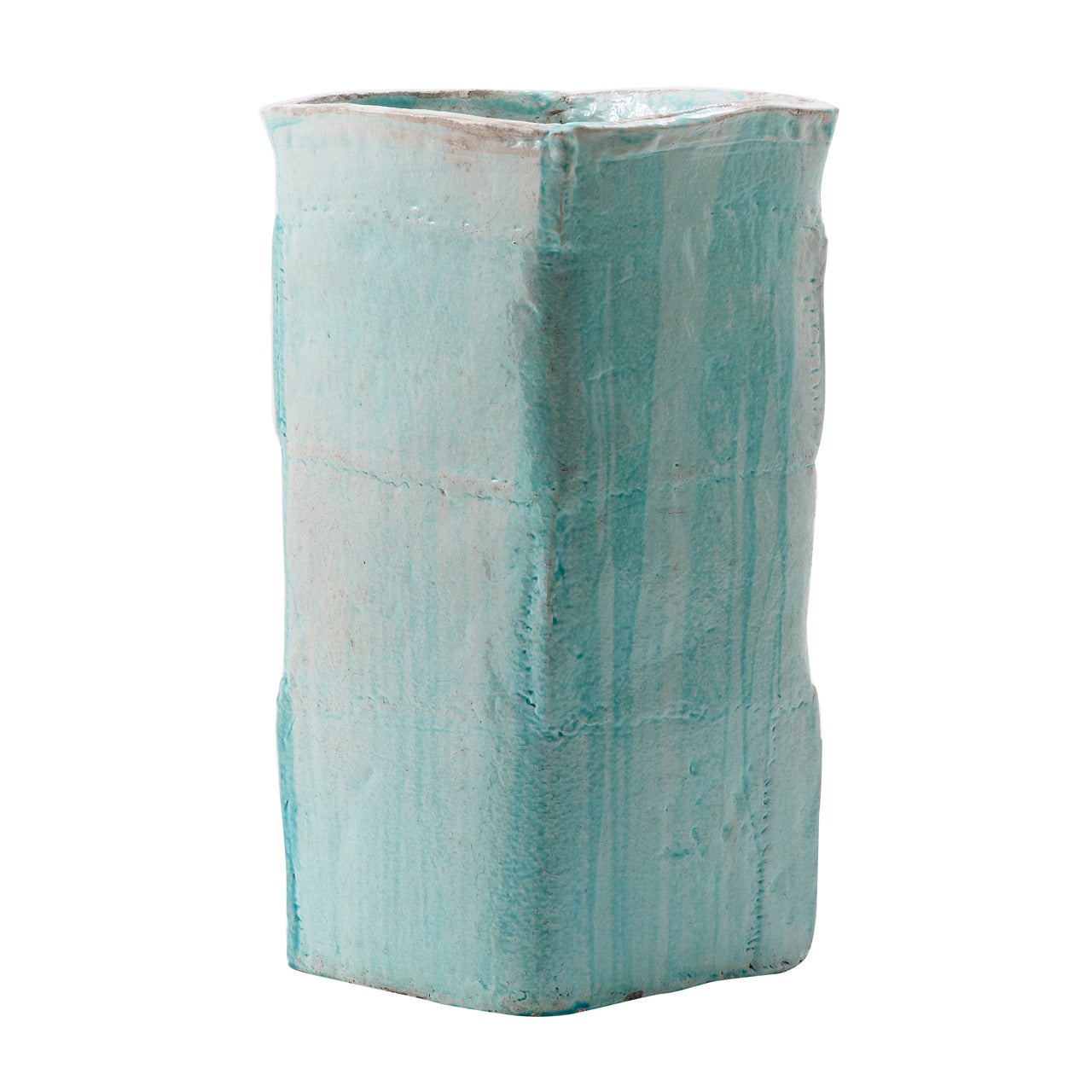 Blue Square Ceramic Planter by Lee Hun Chung, 2012 For Sale