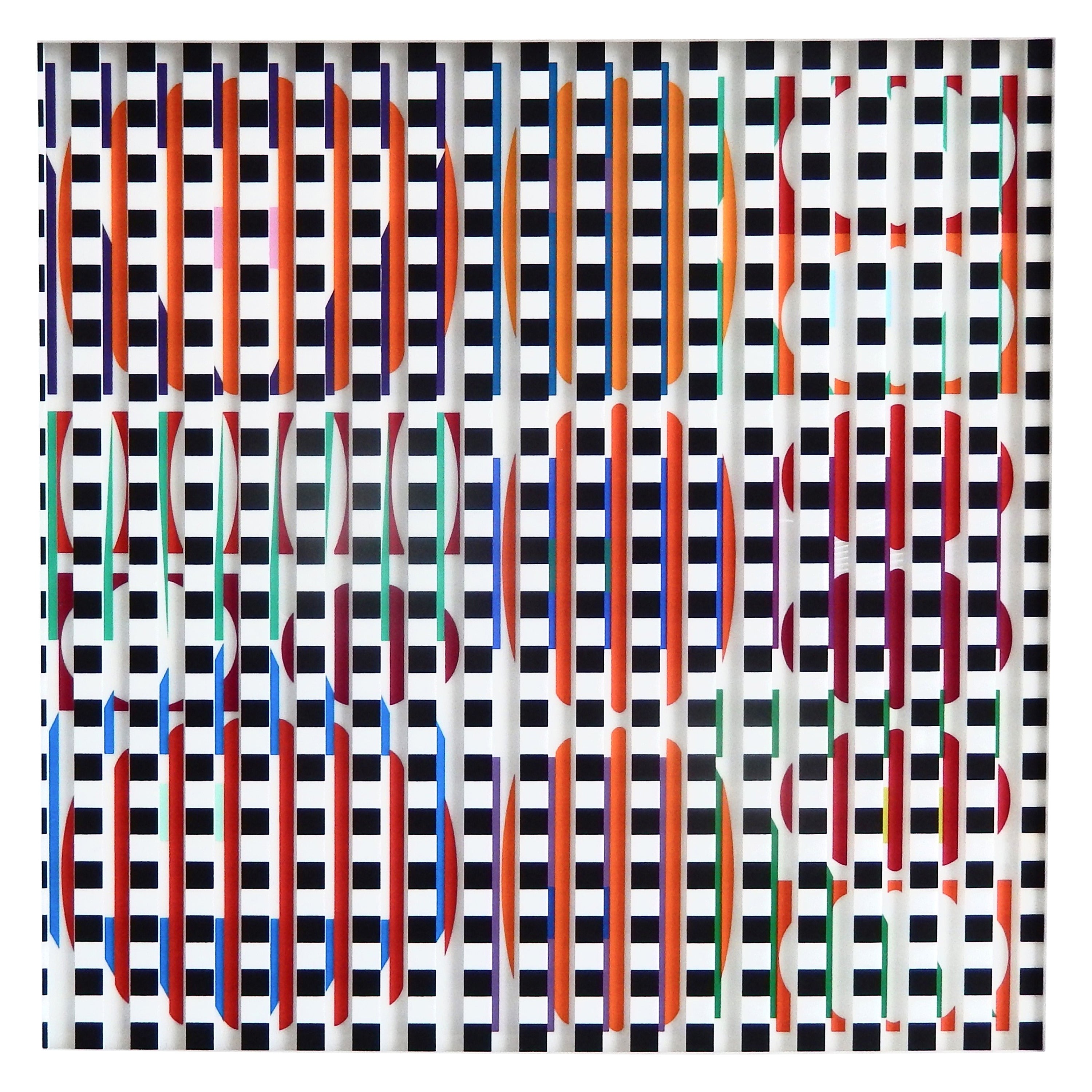 1970s Agam Op Art or Kinetic Polymorph Construction