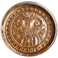 Mid-century Venetian Glass Zodiac Paperweight