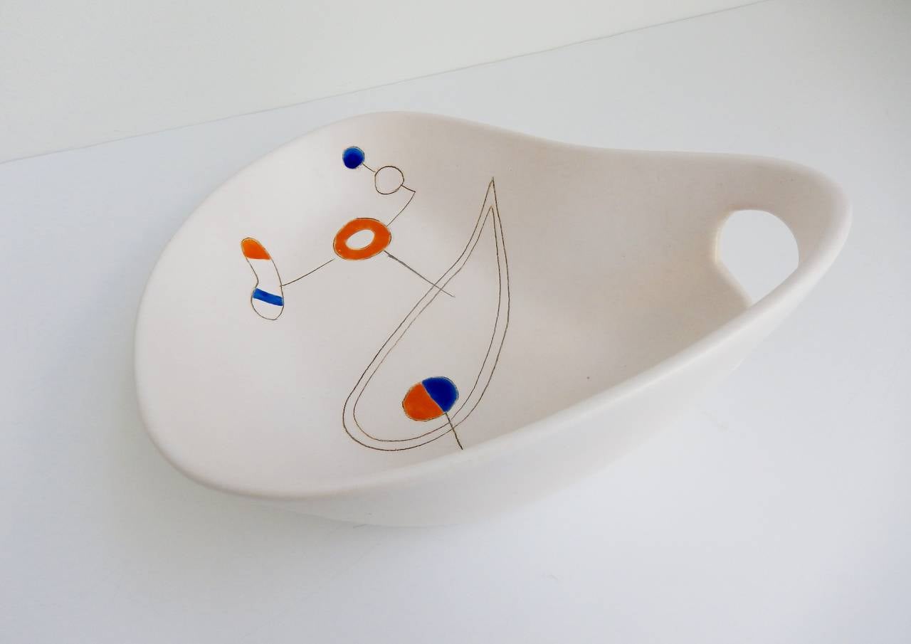 Glazed Mid-Century Modern Ceramic Bowl by Peter Orlando For Sale