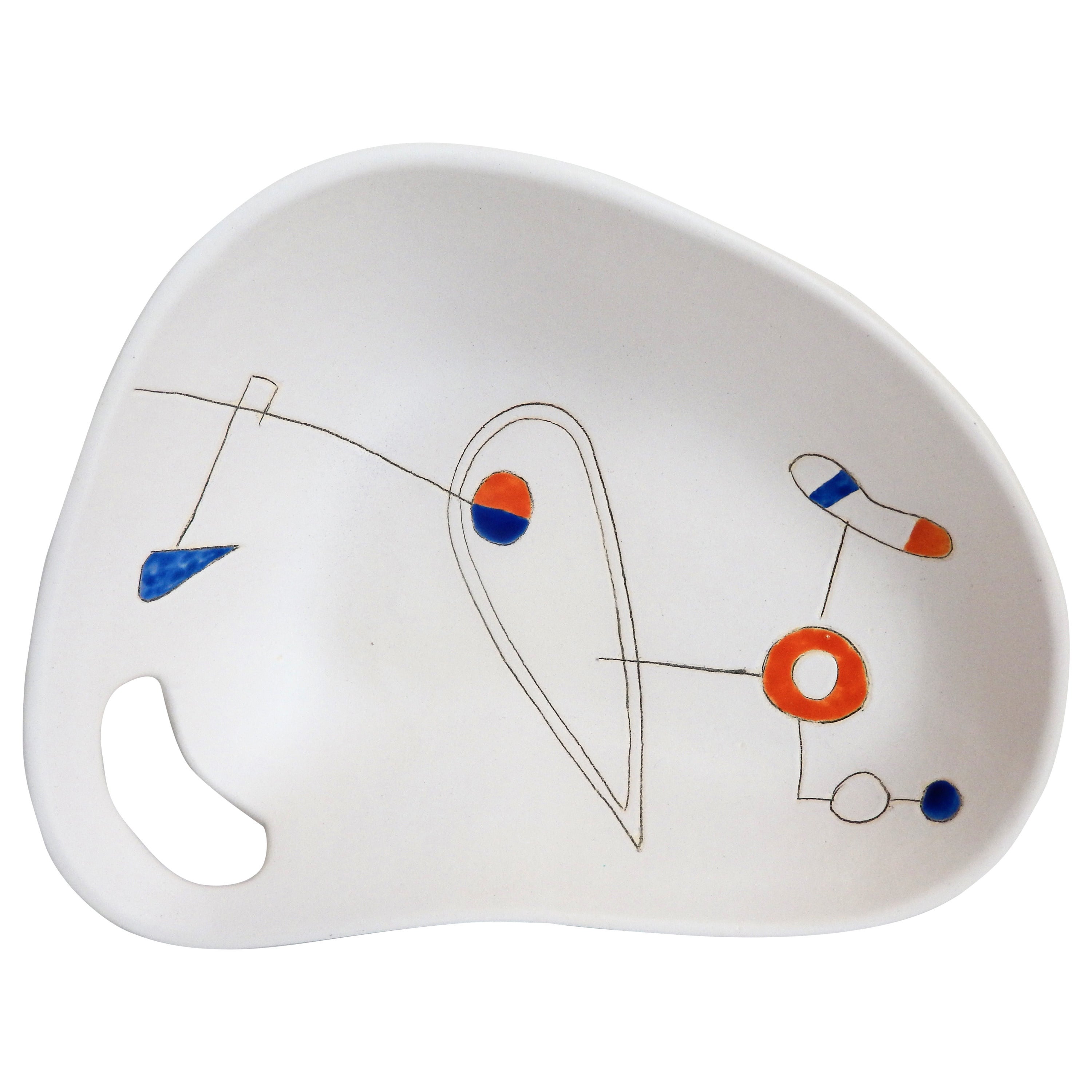 Mid-Century Modern Ceramic Bowl by Peter Orlando For Sale
