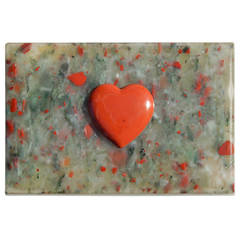 Rare Christian Dior Obsidian Box with Jasper Heart