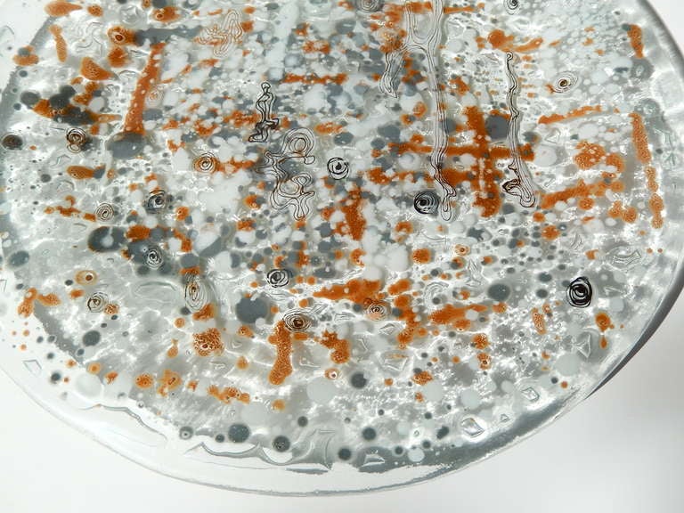 Rare Fused Glass Plate by Michael and Frances Higgins 3