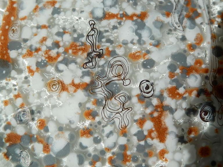 Rare Fused Glass Plate by Michael and Frances Higgins 1