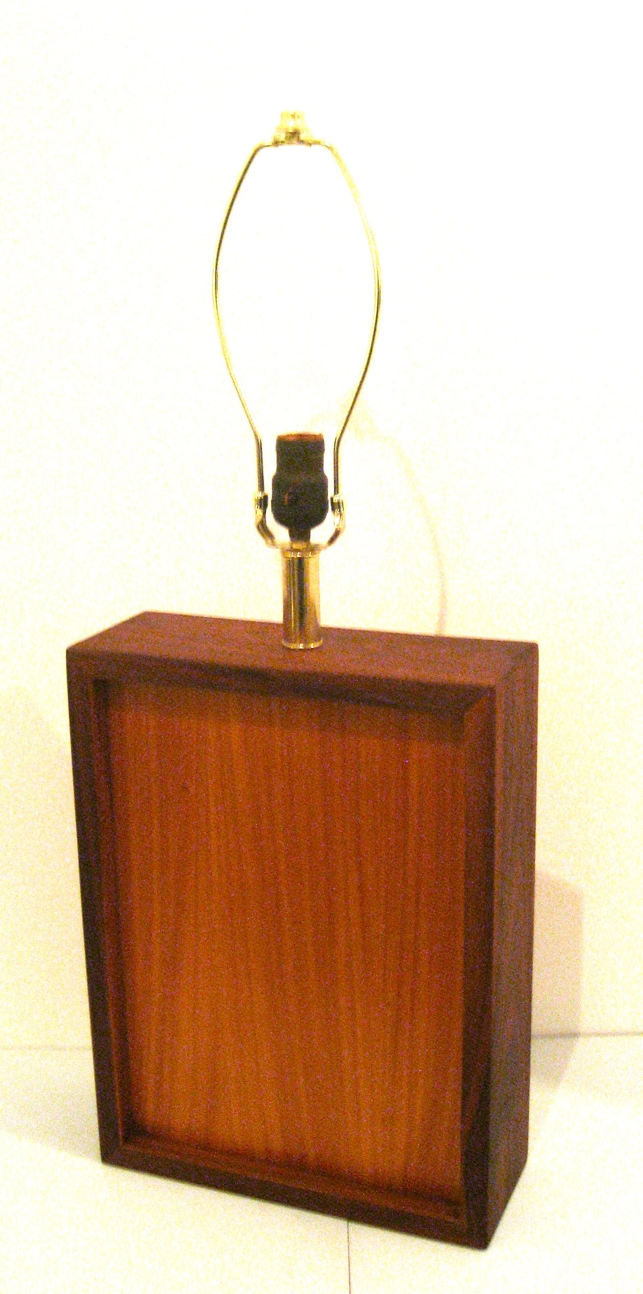 Mid-Century Modern Danish Modern California Design Walnut Cubist Pair of Lamps