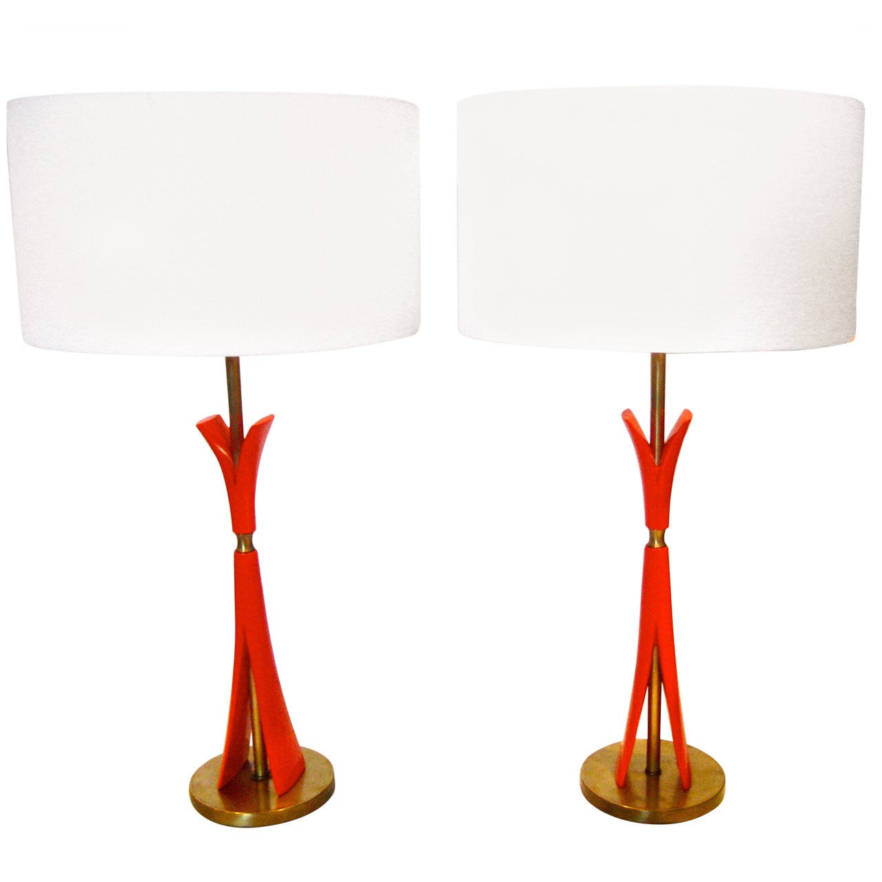 1940s Pair of Art Deco Table Lamps by Colonial Lighting