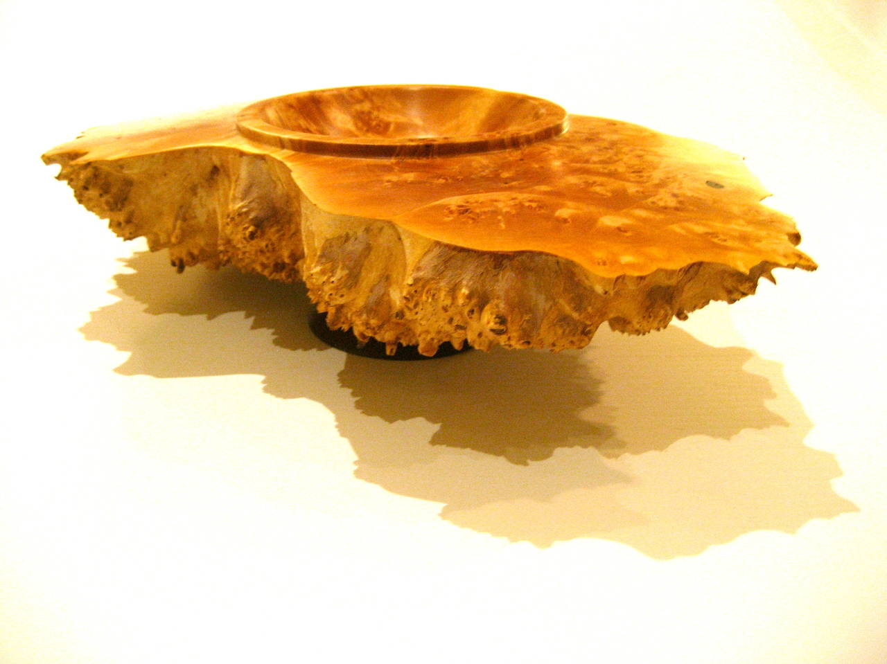 American Craft Studio Burl Wood Footed Bowl Centerpiece