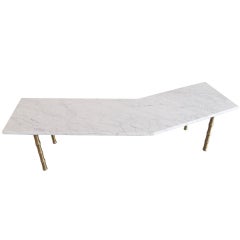 Marble and Brass Italian Table