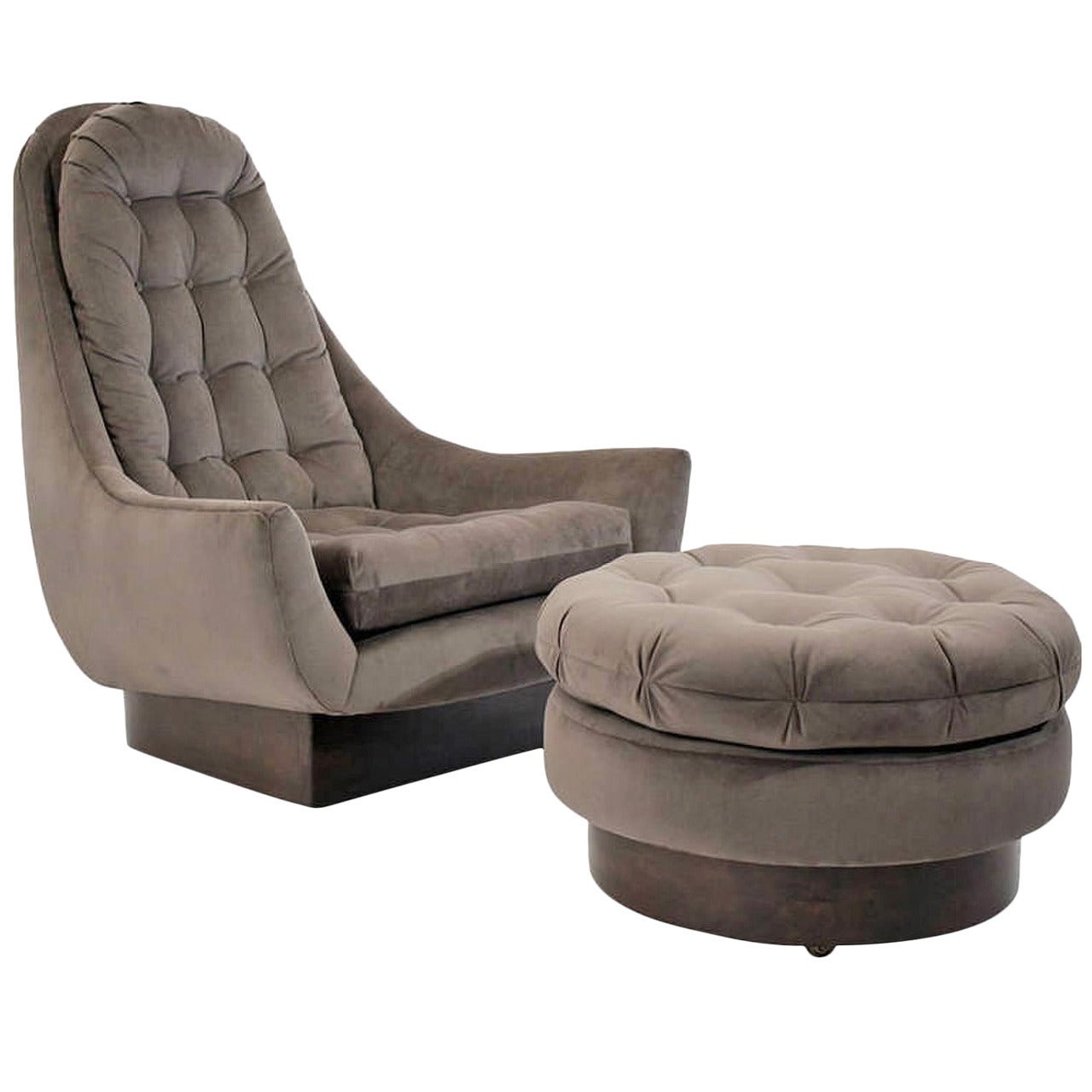 Mid-Century Modern Lounge Chair and Ottoman by Adrian Pearsall