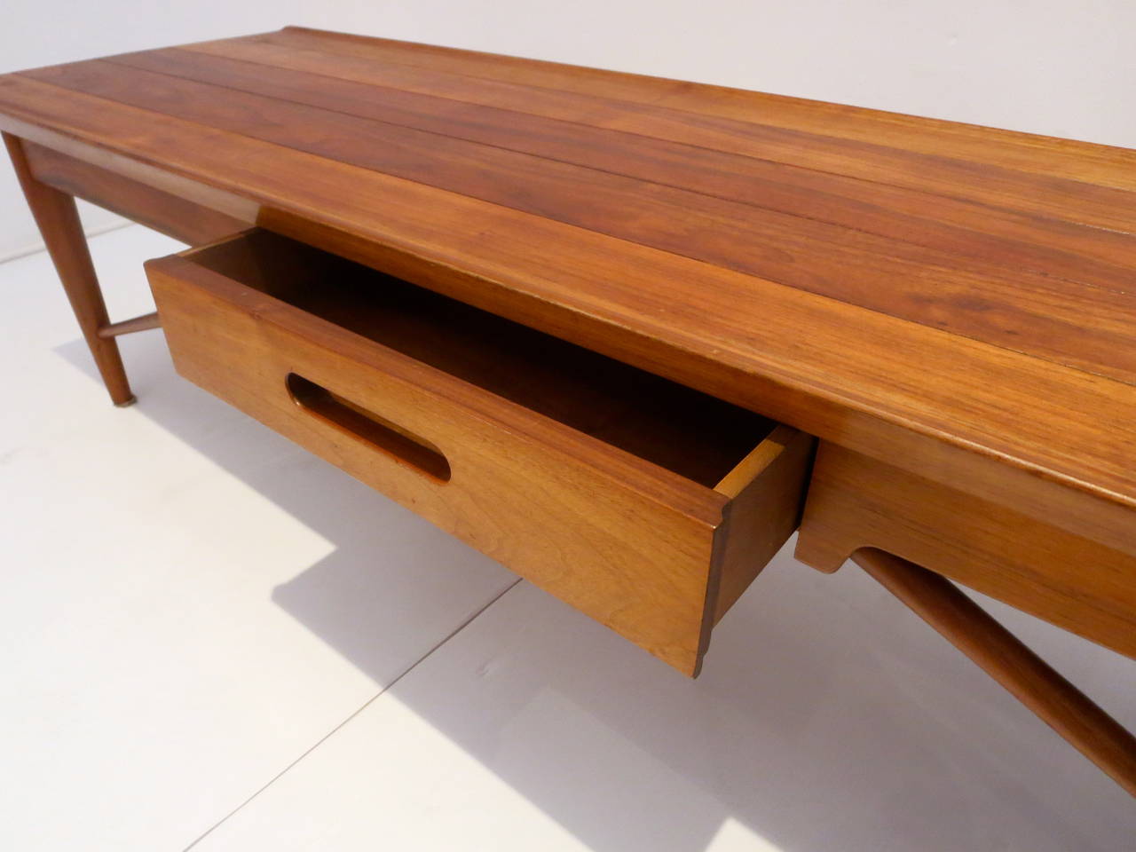 20th Century American Modern Solid Walnut Coffee Table by Heritage