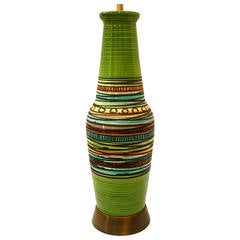1950s Italian Ceramic, Hand-Painted Rall Lamp Base Imported by Raymor