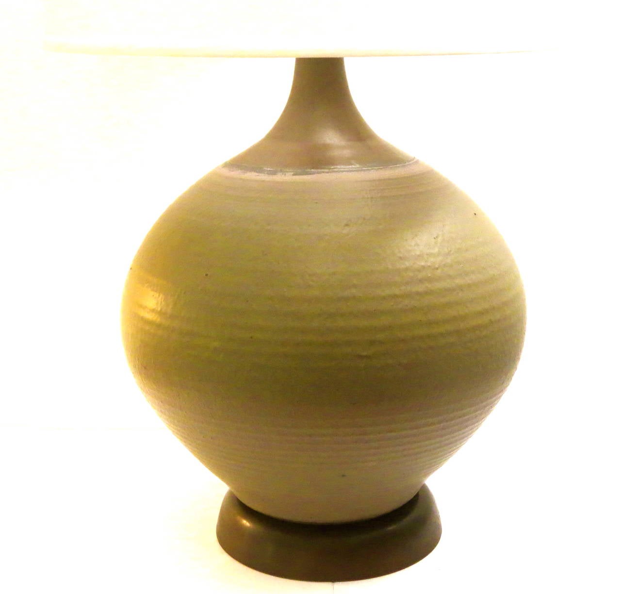 Mid-Century Modern 1960s Monumental Tall Large Hand-Thrown Ceramic Lamp, California Designed
