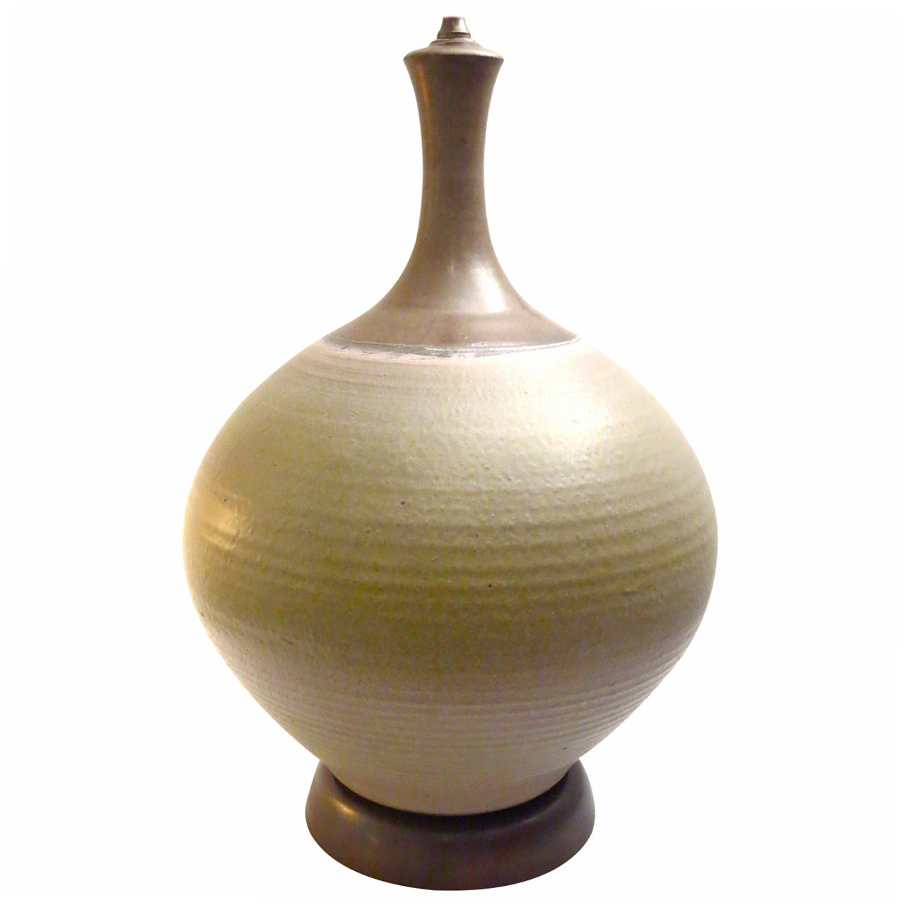 1960s Monumental Tall Large Hand-Thrown Ceramic Lamp, California Designed