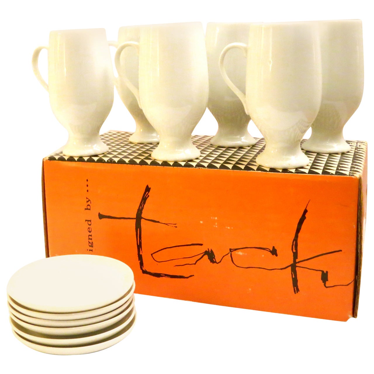 Set of Six Espresso Cups and Saucers Designed by Lagardo Tackett for Schmid