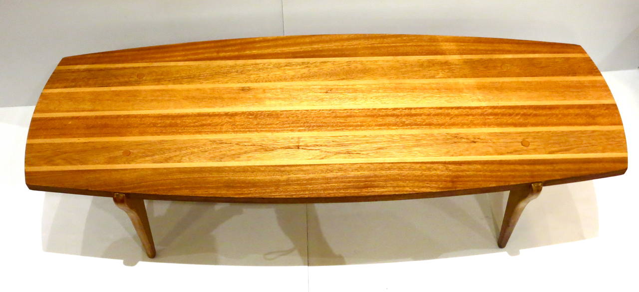 mid century surfboard coffee table