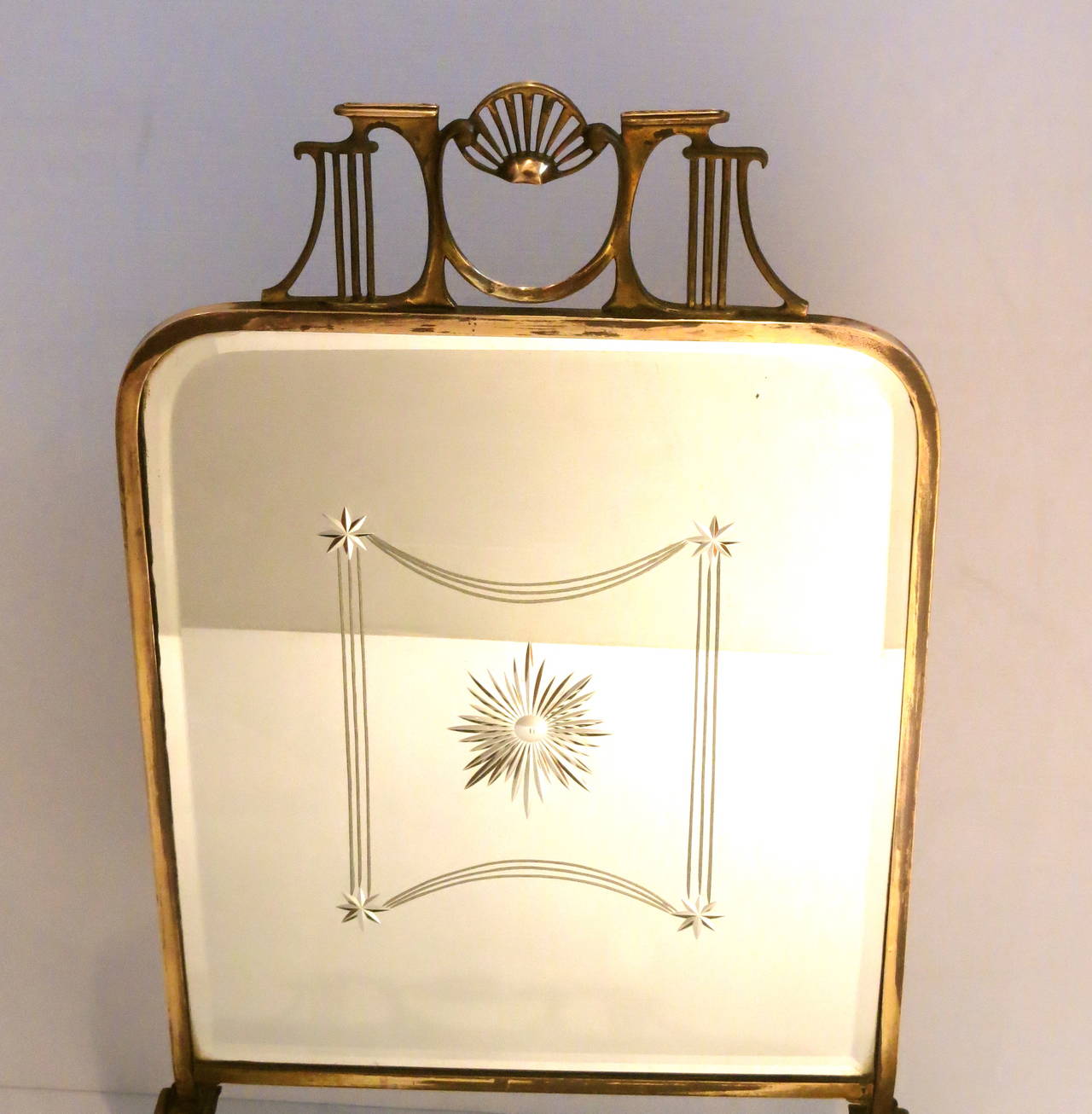 mirrored fire screen