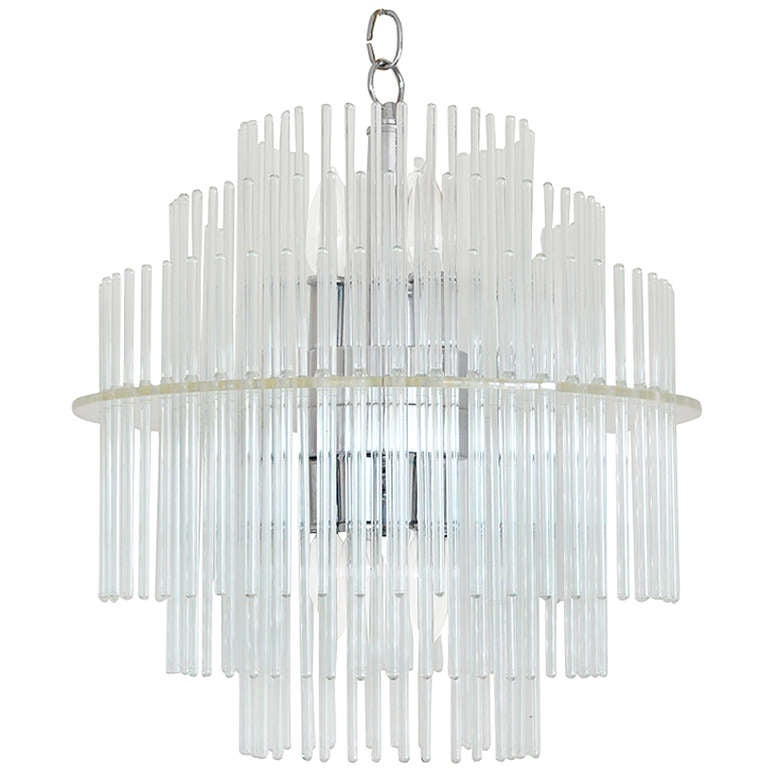 Mid Century Glass Rod Chandelier By Lightolier At 1stdibs Mid Century Glass Rod Chandelier By Lightolier For