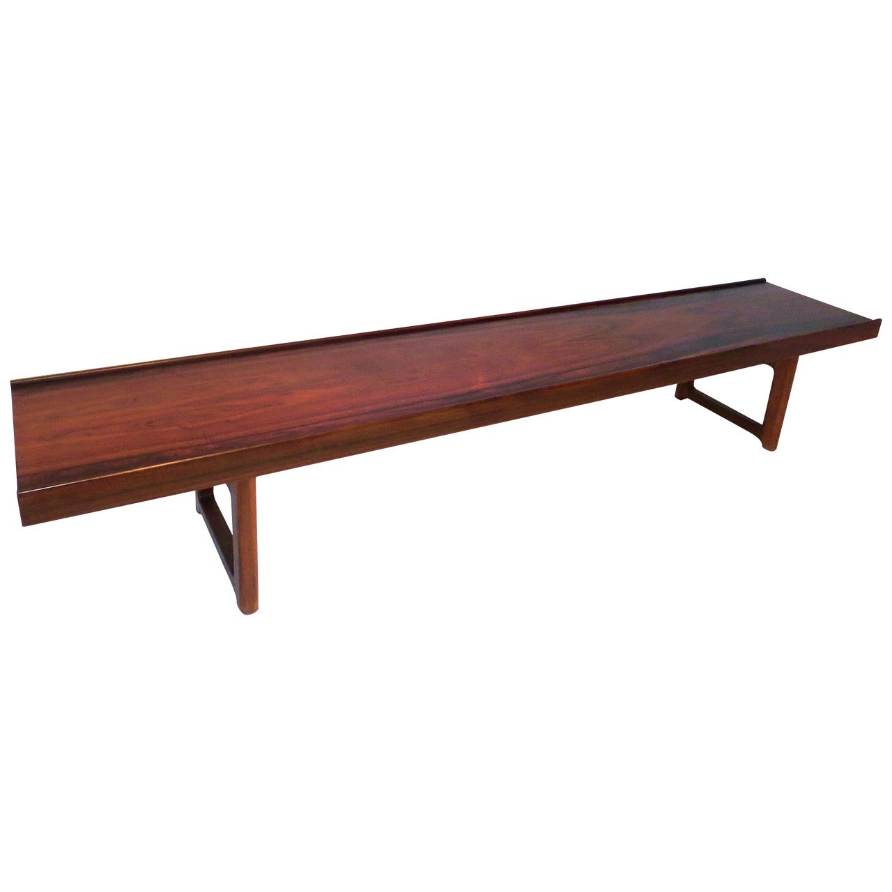 Long Low Profile Bench or Coffee Table in Rosewood Torbjørn Afdal for Bruksbo