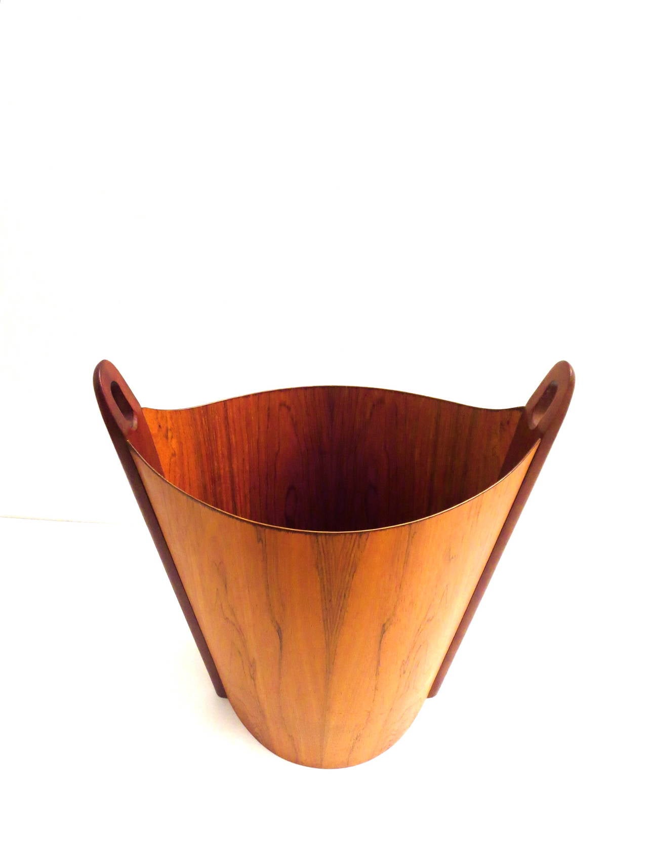 Norwegian Danish Modern Rosewood Wastepaper Basket Designed by Einar Barnes Norway