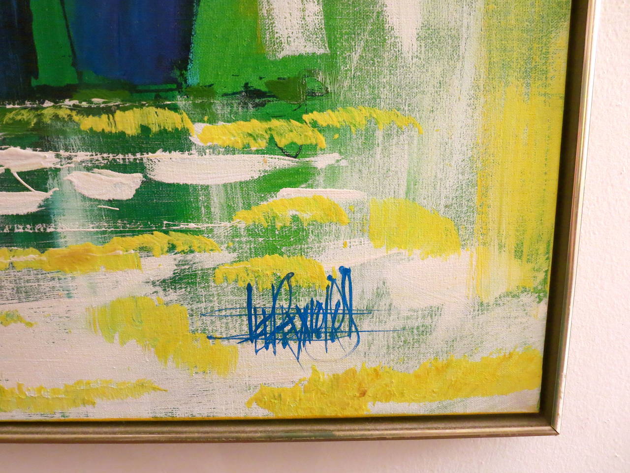 Mid-Century Modern 1960s Striking Large Oil on Canvas by Lee Reynolds Still Life
