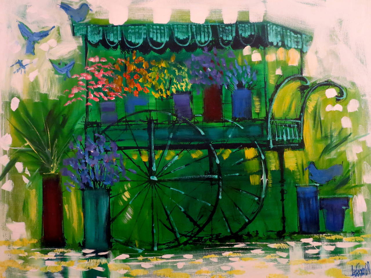 1960s Striking Large Oil on Canvas by Lee Reynolds Still Life In Good Condition In San Diego, CA