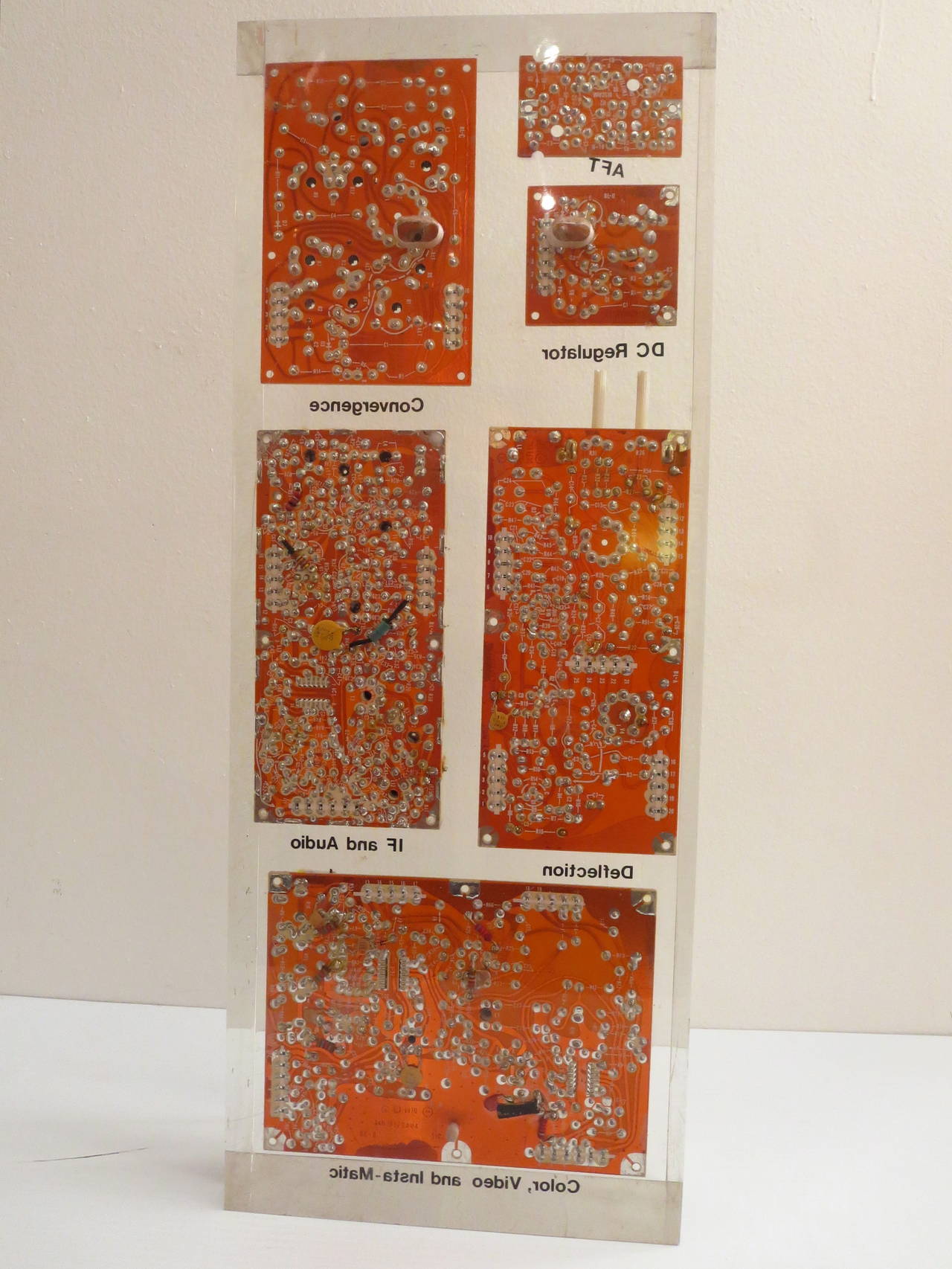 Mid-Century Modern Large and Unique Circuit Board Lucite Wall Sculpture, circa 1980s