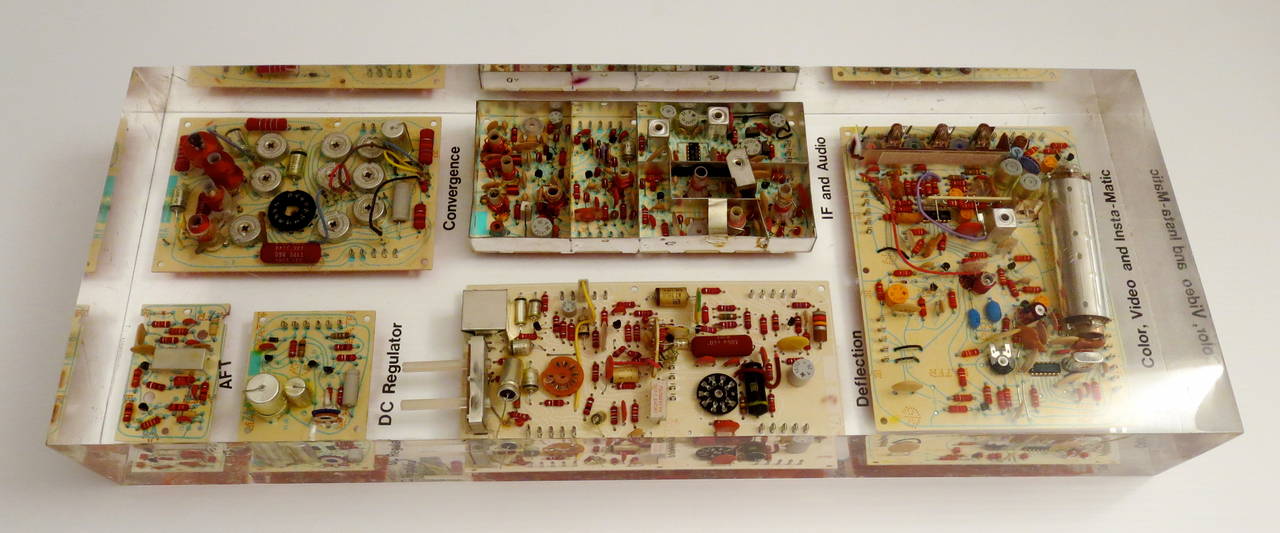 Large and Unique Circuit Board Lucite Wall Sculpture, circa 1980s In Good Condition In San Diego, CA