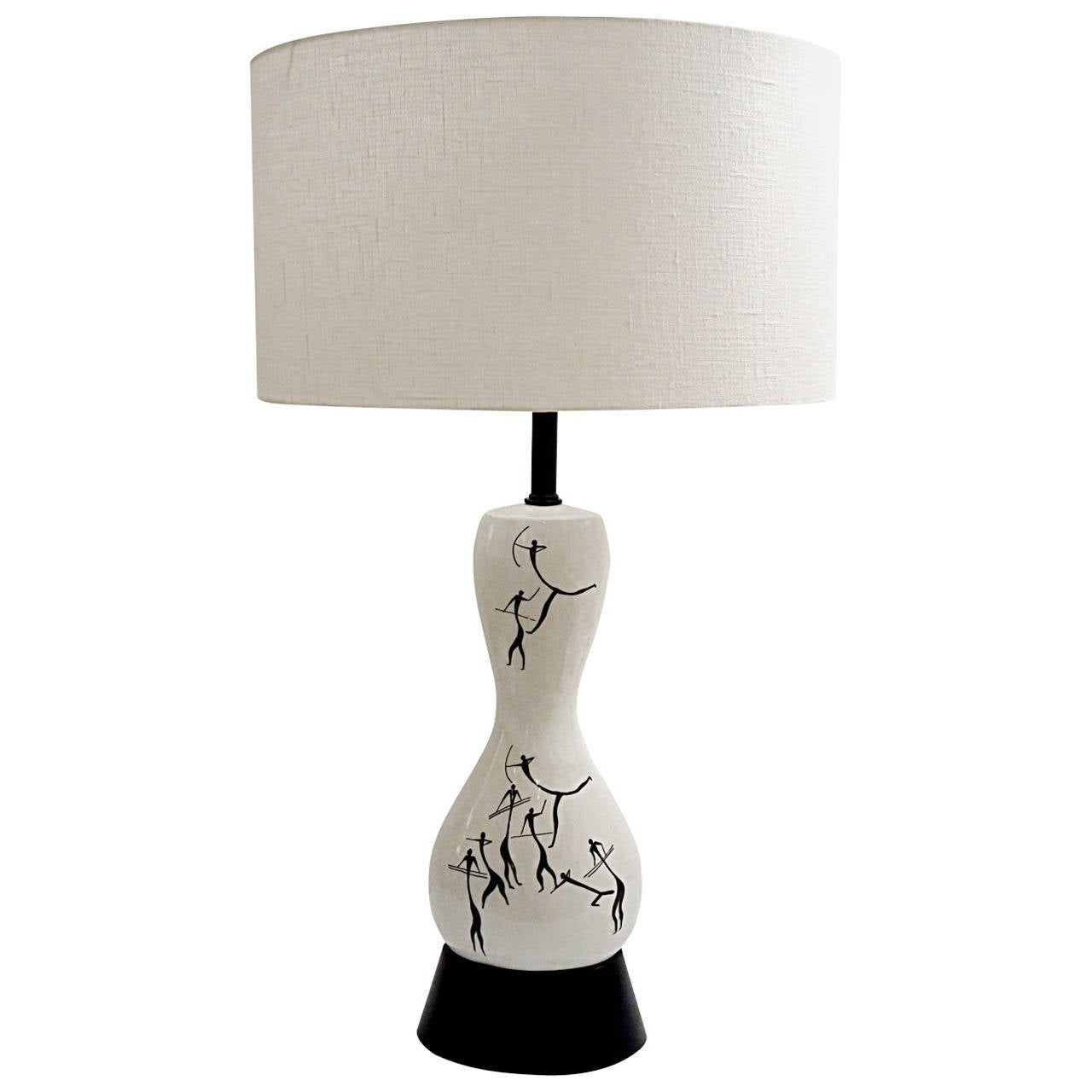 Rare Italian ceramic table lamp by Marbro signed hand painted at 1stdibs