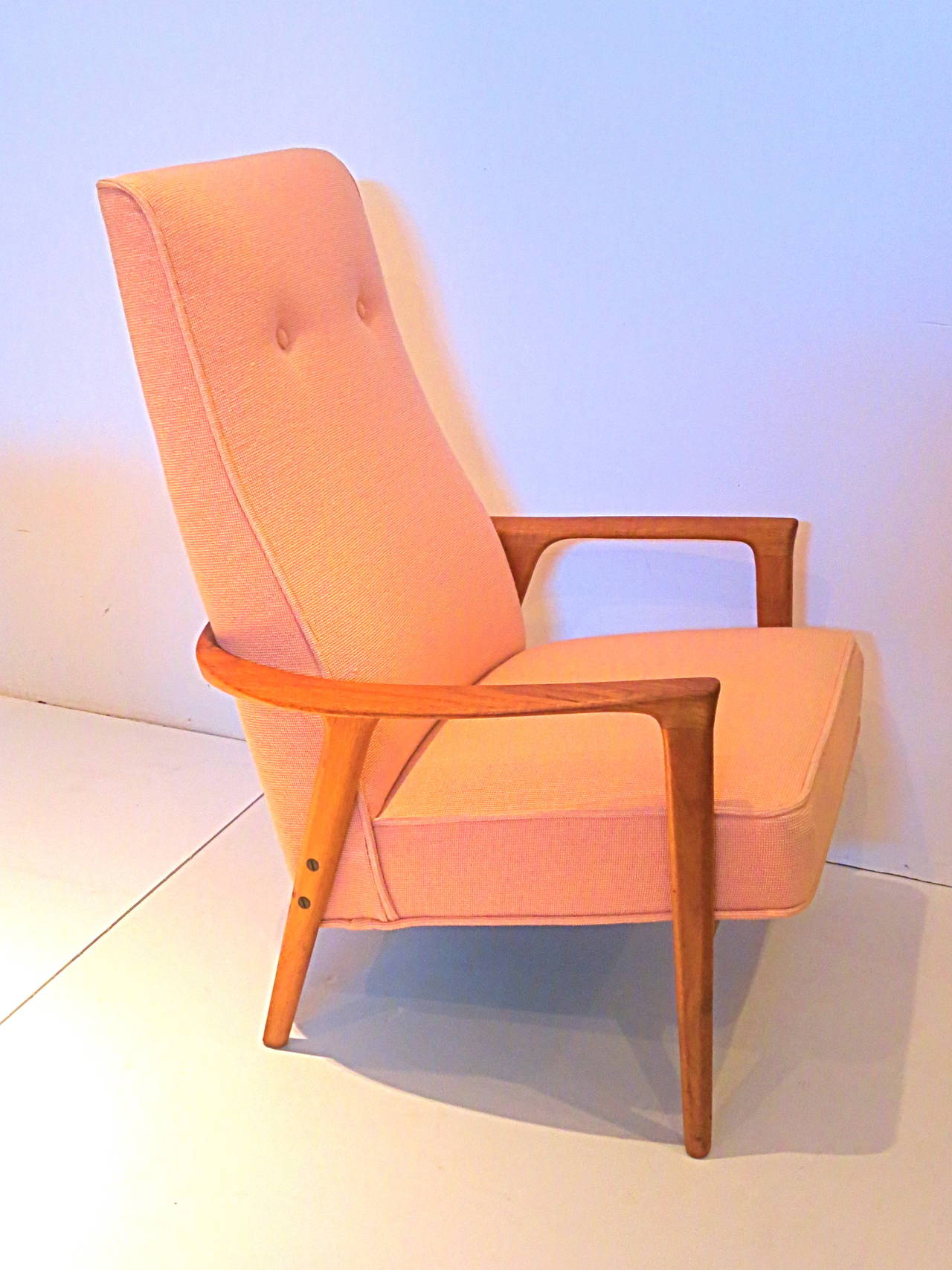 20th Century Danish Modern Solid Teak High Back Armchair with Sculptural Shape