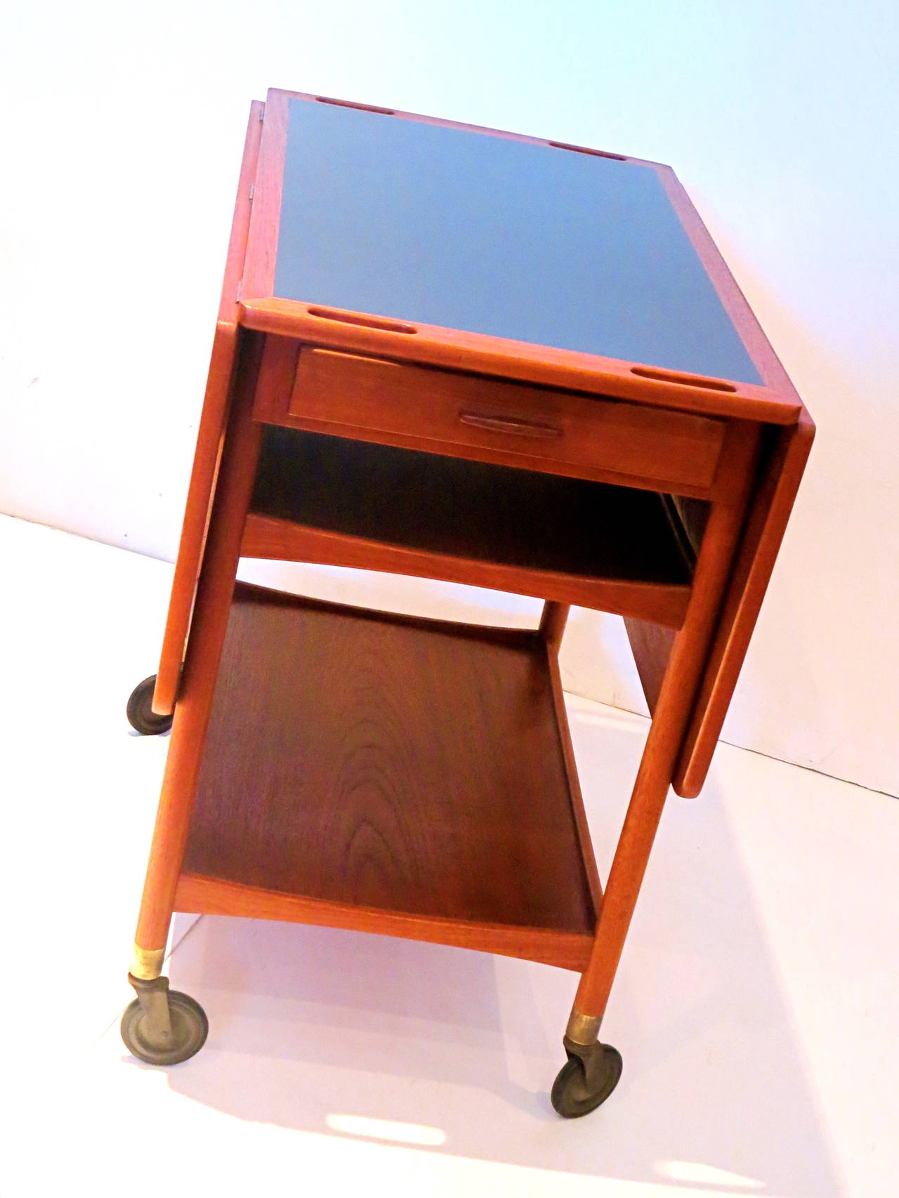 Teak Serving Table with Swivel-Top and Drop-Leaf Sides by Pontoppidan Ludvig 2