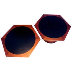 American Modern Pair of Hexagon Cocktail Tables by Brown Saltman