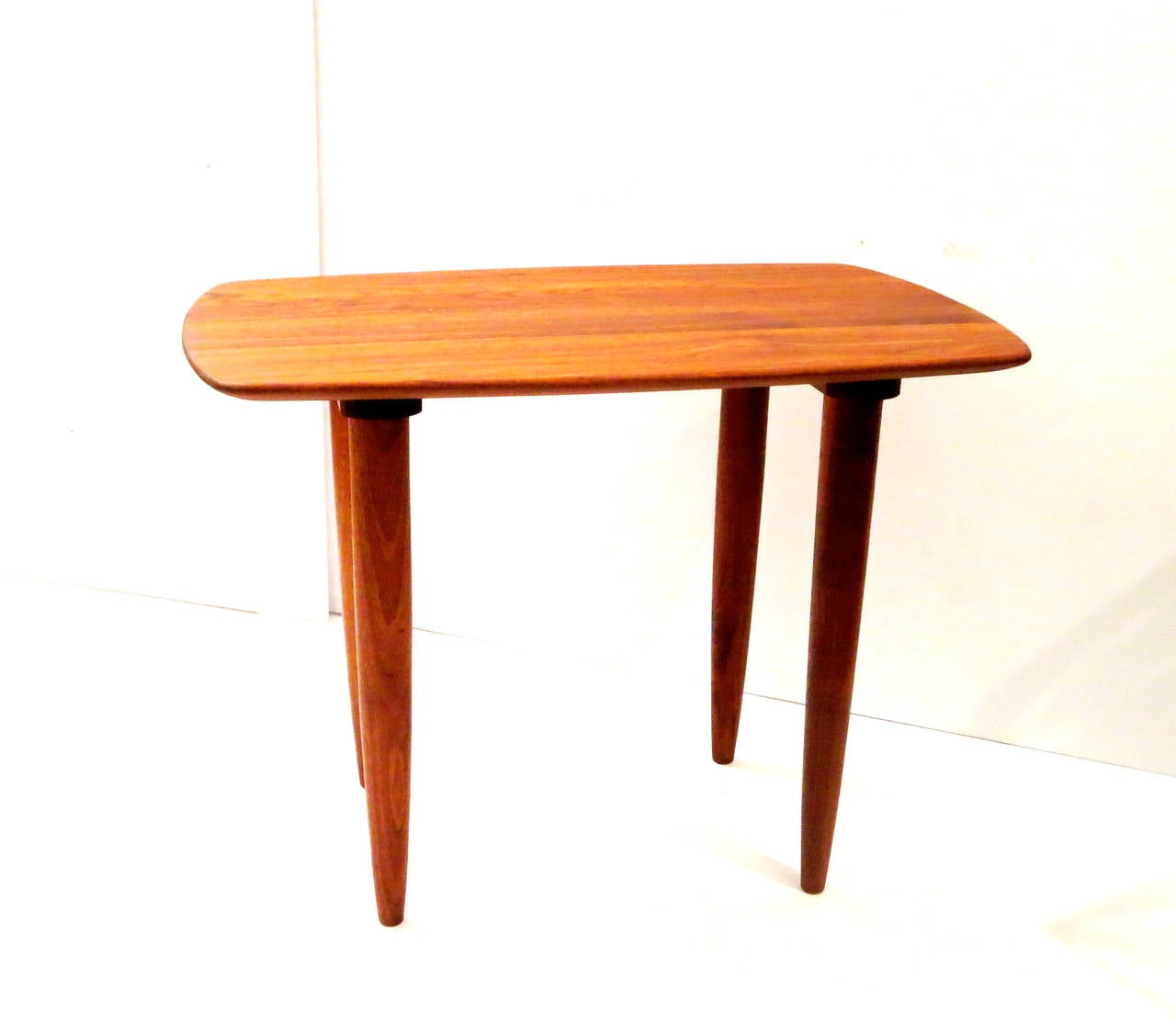 Walnut American Modern pair of solid walnut end tables by Ace-Hi of California